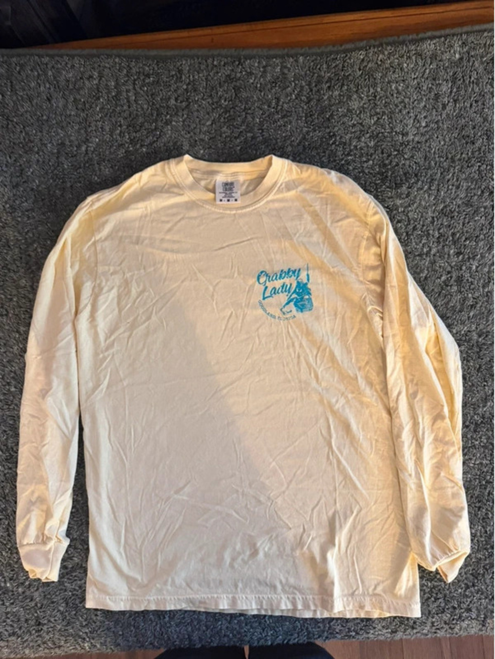 Comfort Colors Crabby Lady Goodland Florida Long Sleeve T-Shirt Medium